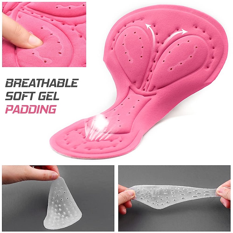 WOSAWE Women's Solid Color Cycling Shorts Pad Bike Pad Mountain Bike MTB Road Bike Cycling Sports 3D Pad Anatomic Design Moisture Wicking Breathable Black Pink Silicone Clothing Apparel Bike Wear2