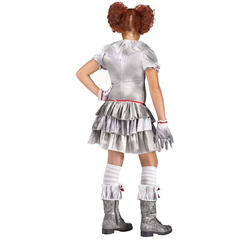 Burlesque Clown Pennywise Halloween Dress Cosplay Costume Party Costume It Carnival Costume Outfits Cosplay Kid's Girls' Halloween Carnival Masquerade Performance Party Easy Halloween Costumes Dress2