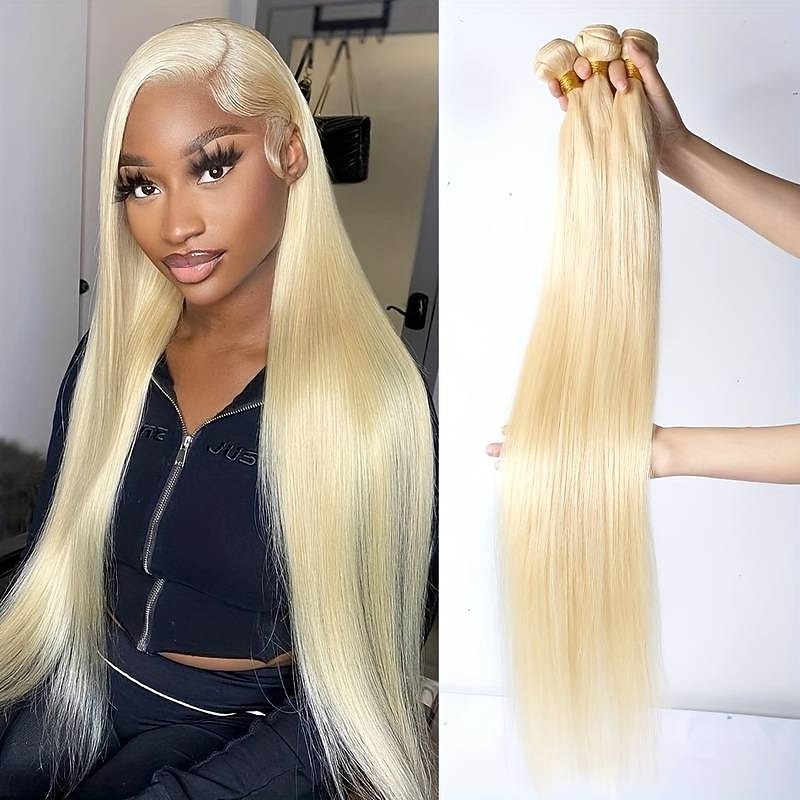 10-30 Inch 613 Honey Blonde Color Hair Extension 1 Blonde Straight Hair Bundles Brazilian Hair Weave Bundles