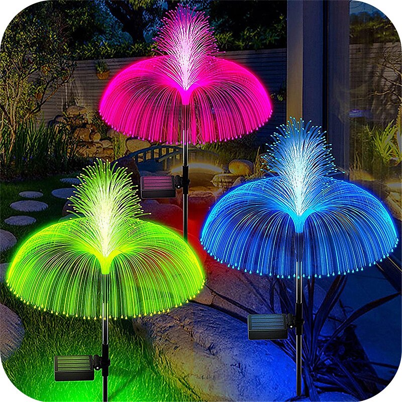 Solar LED Jellyfish Lights Reed Mushroom Lamp Outdoor Garden Decor Lawn Light 7 Color Change Waterproof Patio Yard Pathway Decor Solar Flowers Lamp2