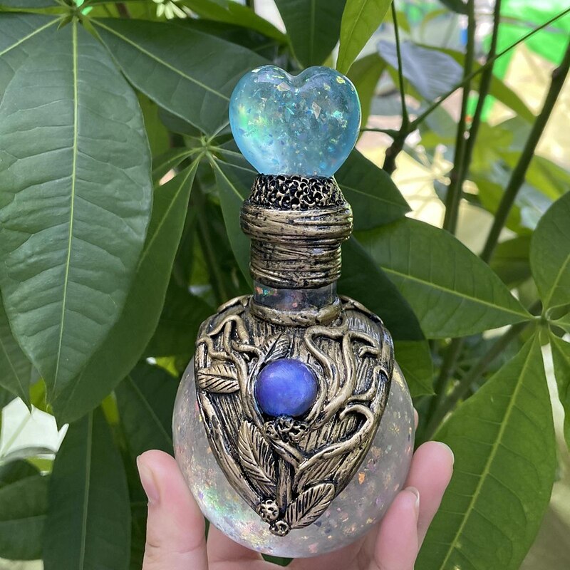 Crystal Potion Bottle, Magic Moon Potion Decorative Bottle, Resin Decoration Home Ornament, Gift for Birthday Valentines Day4