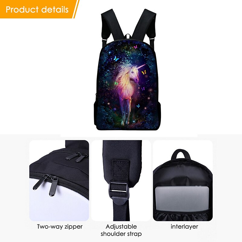 Galaxy Unicorn Backpack for Girls – Sparkly Fantasy Creature School Bag with Starry Night Design for Kids and Preteens4