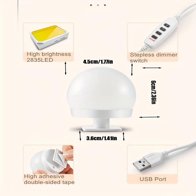 10 Bulbs 3 Colours LED Make Up Mirror Light Bulbs USB Vanity Makeup Mirror Lights Bathroom Dressing Table Lighting Dimmable LED Wall Lamp4