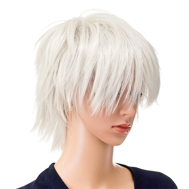 Unisex Fashion Spiky Layered Short Anime Cosplay Wig for Men and Women Halloween Wigs4