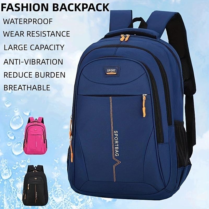 Schoolbag Solid Color for Student Boys Girls Multi-function Wear-Resistant Large Capacity Nylon School Bag Back Pack Satchel 22.06 inch, Back to School Gift2