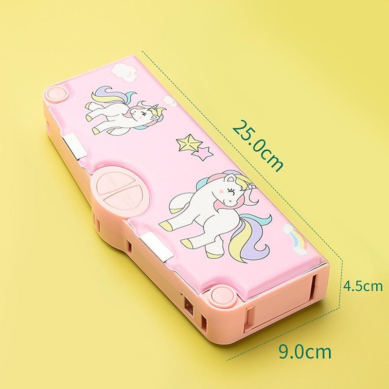 Multifunction Deformed Pencil Case Cute Cartoon Stationery Storage Box Pen Organizer with Scissor, Eraser, Sharpener, Ruler, Tape and Schedule For Girls Boys Student School Supplies Gifts4