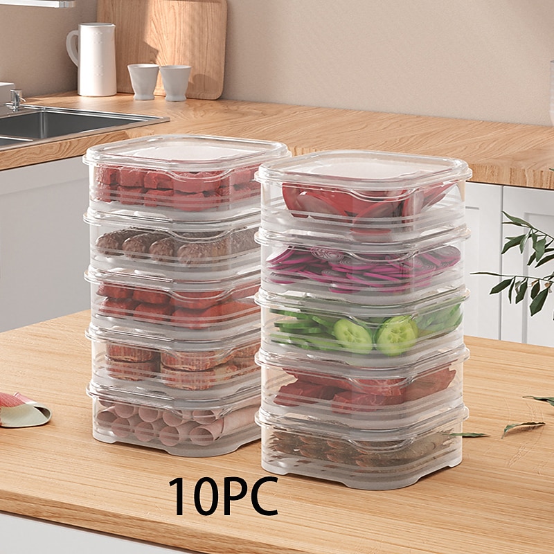 2pcs Sealed Plastic Preservation Box Refrigerator Storage Box Microwave Oven Specific Refrigerated Sealed Food Storage Box Commercial With Lid2