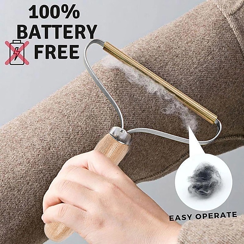 Portable Lint Remover Clothes Fuzz Fabric Shaver Brush Tool Power-Free Fluff Removing Roller for Sweater Woven Coat