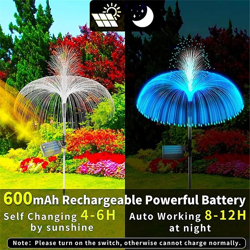 Solar LED Jellyfish Lights Reed Mushroom Lamp Outdoor Garden Decor Lawn Light 7 Color Change Waterproof Patio Yard Pathway Decor Solar Flowers Lamp4