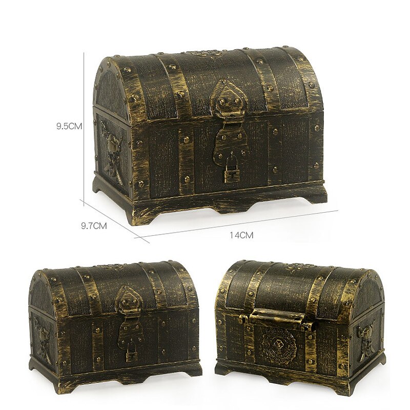 Gold Plated Search For Treasure Pirates Treasure Chest Children's Plastic Halloween Treasure Chest Toys4