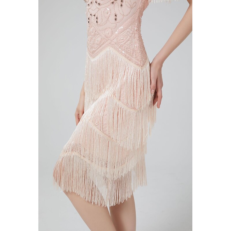 Retro Vintage Roaring 20s 1920s Flapper Dress Dress The Great Gatsby Wedding Guest Sequins Tassel Fringe Fancy Dress Women's Masquerade Wedding Wedding Guest Party / Evening Adults' Dress Homecoming4