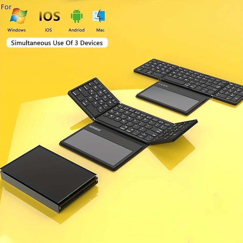 Wireless Rechargeable BT Keyboard With Touchpad & Numeric Keypad Perfect for Phone & Tablet2