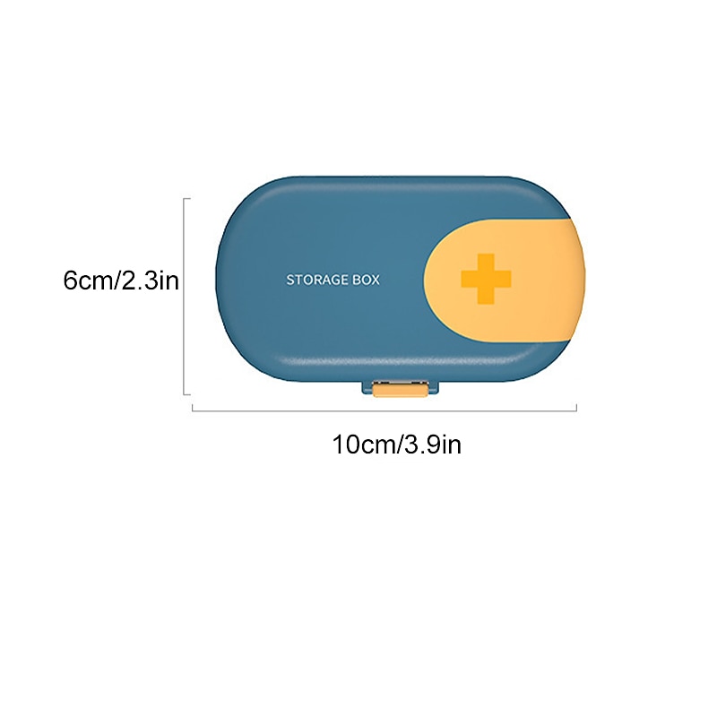 Portable Small Medicine Box Small Mini Tablets Pills Medication Packaging Box 7-Day Travel Large Capacity Storage Box 1PC3