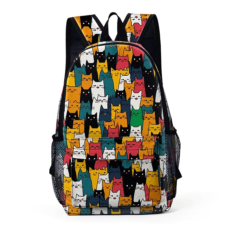 Women's Backpack Large Capacity Cat Animal Print Backpack for School, Travel, and Everyday Use - Durable and Spacious with Multiple Compartments and Adjustable Straps3