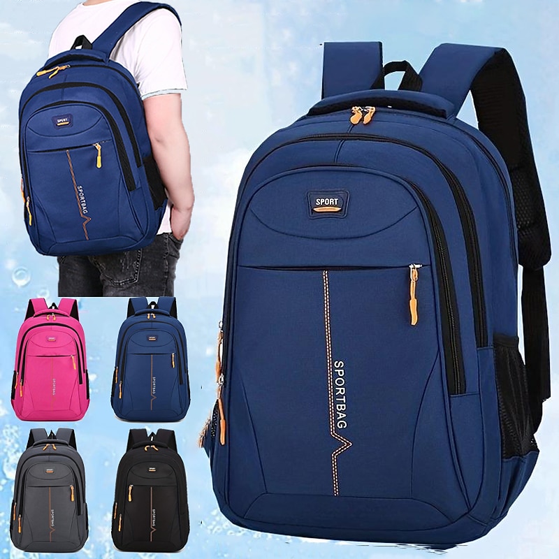Schoolbag Solid Color for Student Boys Girls Multi-function Wear-Resistant Large Capacity Nylon School Bag Back Pack Satchel 22.06 inch, Back to School Gift