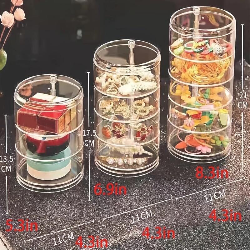 Jewelry Storage Box Storage Rack Multi-Layer Rotating Earrings Hairpin Headdress Head Rope Box Exquisite Finishing Jewelry Box2