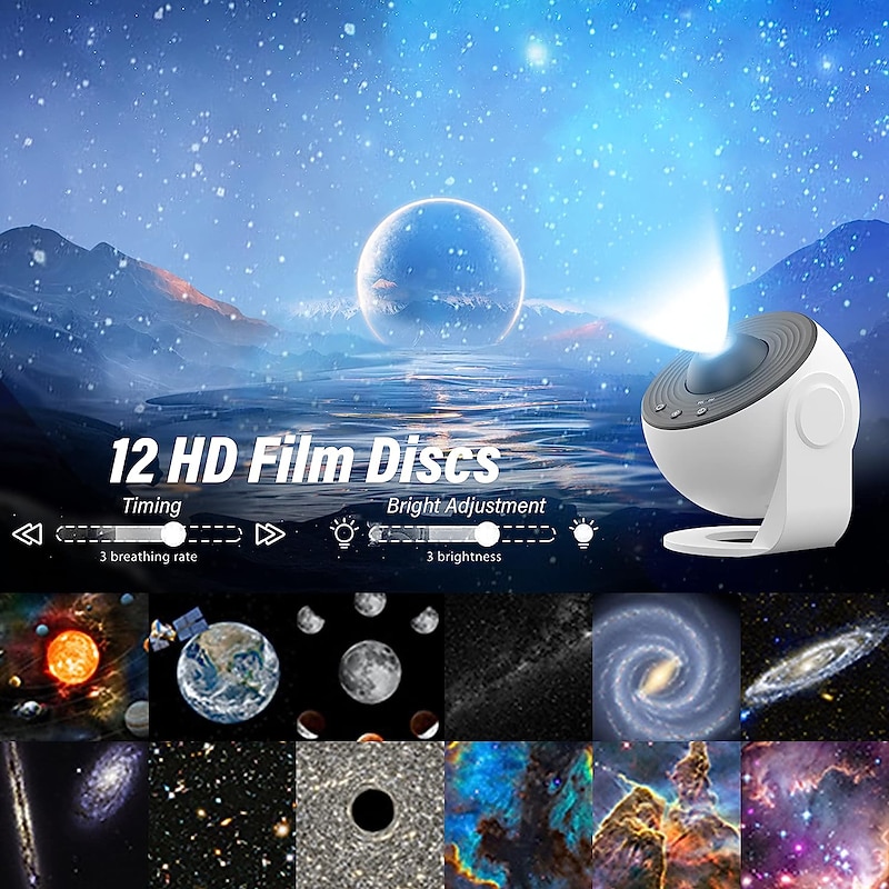 12 in 1 Starry Sky Galaxy Projector LED Night Light Planetarium Space Star Lamp For Kids Gift Bedroom Games Room Decoration4
