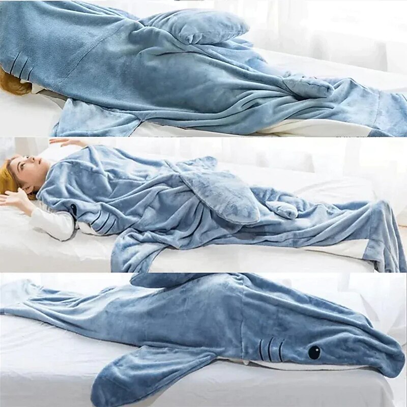 Shark Blanket Kigurumi Pajamas Sofa Blanket for Adults' Unisex Cute Christmas Halloween Carnival Easy Halloween Costumes 11