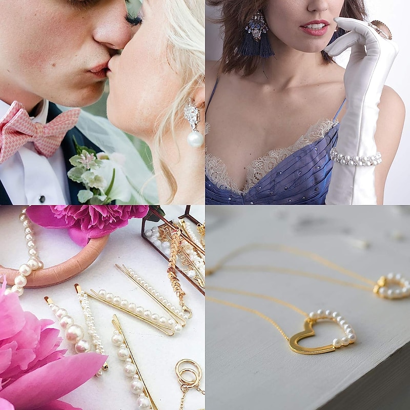 1150pcs Black Pearl Beads for Jewelry Making  Plastic Pearl Beads Loose Round Faux Pearl Beads with Holes for DIY Crafts Earring Choker Necklace Bracelet Making 3/4/5/6/8/10/12mm3