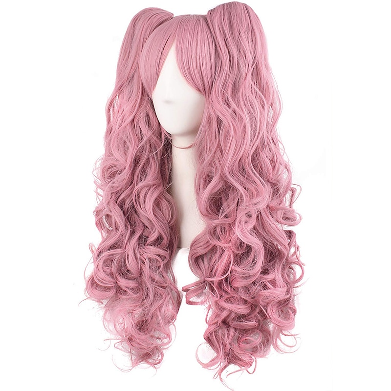 Wavy Blonde Ponytail Wig for Jean Cosplay Game Princess Golden Anime Hair Wigs with Pigtails Bangs Halloween Wigs3