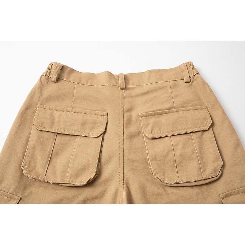 Men's Cargo Shorts Shorts Summer Shorts Multi Pocket Plain Comfort Breathable Short Casual Daily Holiday Fashion Designer Army Green Khaki2