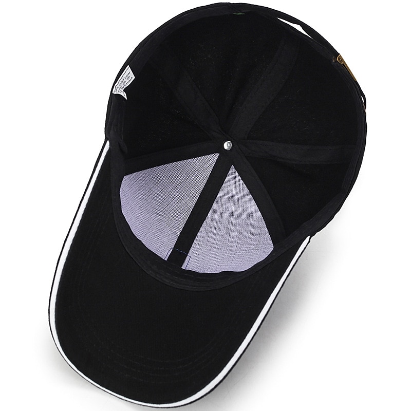 Men's Baseball Cap Black White Cotton Travel Beach Outdoor Vacation Plain Adjustable Fashion 5