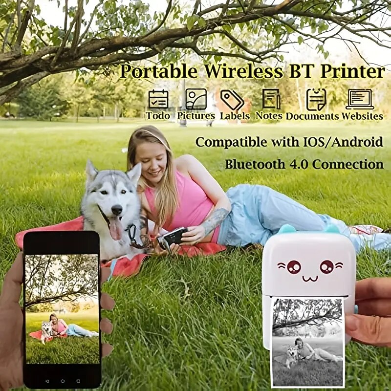Mini Pocket Printer Portable Thermal Printer For Android Or IOS APPInkless Printer Gift For Kids Friends Used In Home Office Study Work List Printing3