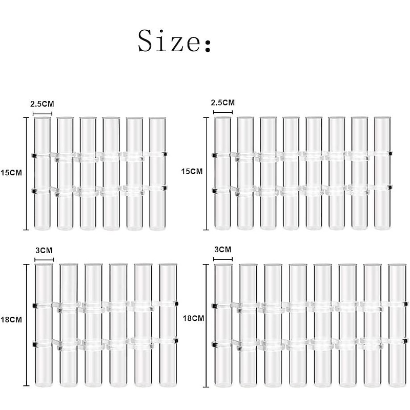 Hinged Flower Vase,Foldable Flower Vase Set, Foldable Flower Vase with Hinged Design, Shape Changeable DIY Crystal Glass Test Tube with 6/8 Test Tubes and S-Shaped Hooks2