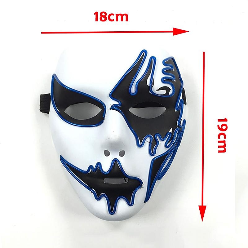 Neon Light LED Mask LED Halloween Scary Mask Cosplay Party Masque Masquerade Masks Halloween Costume Carnival Glow Party Props4