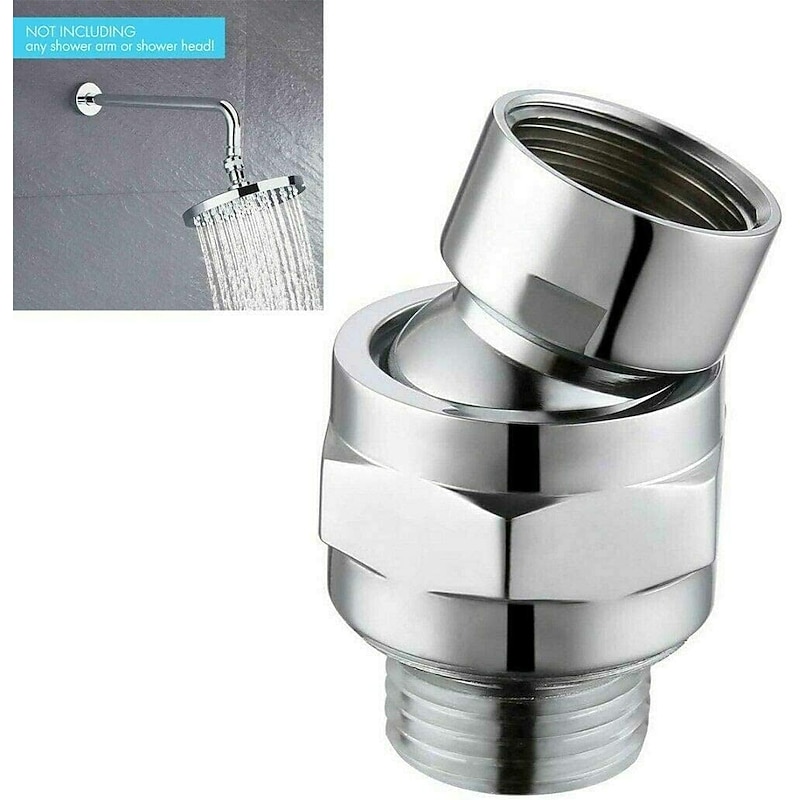 Shower Head Swivel Ball Adapter, Brass Chrome Ball Joint Shower Arm Head Angle Adjustable Swivel, Bathroom Shower Accessories, Shower Head Adapter2