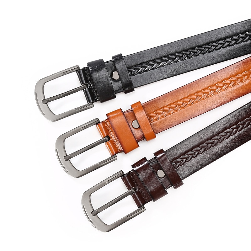 Men's Faux Leather Belt PU Belt Black Camel Alloy Plain Daily Wear Going out Weekend2