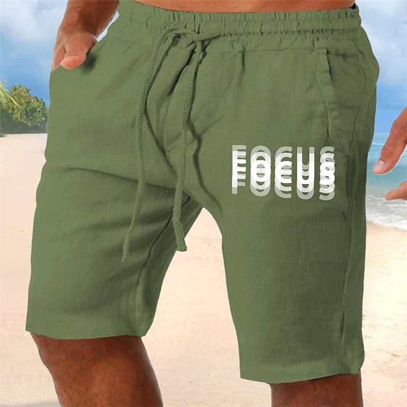 Men's Graphic Letter Focus Optical Illusion Trippy Shorts Summer Shorts Beach Shorts Mid Waist Streetwear Hawaiian Designer Casual Daily Holiday Drawstring Elastic Waist 3D Print Designer Clothing