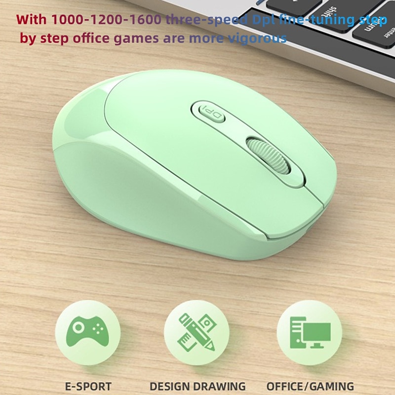 Wireless Mouse Rechargeable Dual-mode 2.4G Office/Gaming Mice 1600 DPI 4 Buttons Mobile Mouse Optical Mice with USB Receiver for Notebook Desktop Computer3