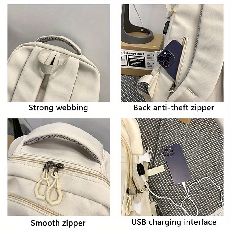 Waterproof Nylon Casual Backpack for School and Travel - Stylish and Durable Design, Perfect for Students, Back to School3