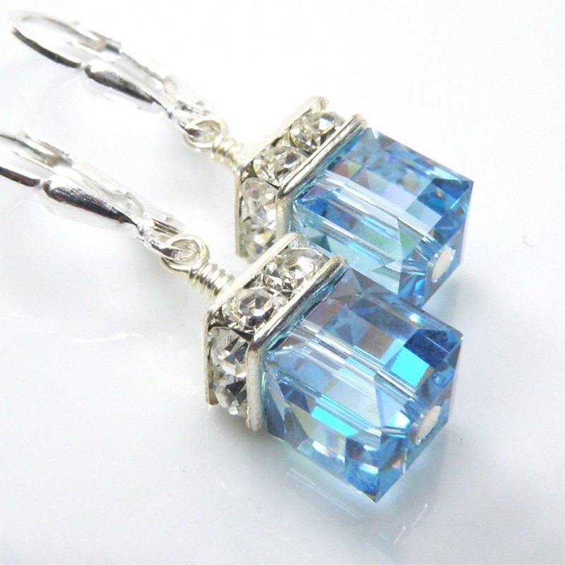 Women's Earrings Classic Precious Fashion Simple Earrings Jewelry White / Red / Blue For Wedding Party 1 Pair3