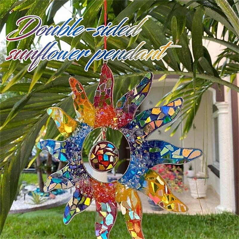 7 Colour Suncatcher Wall Decor Home Decoration Rainbow Sun Decoration Pendant Garden Home Living Room Decoration Arrangement 21x21cm/8.27''x8.27''4