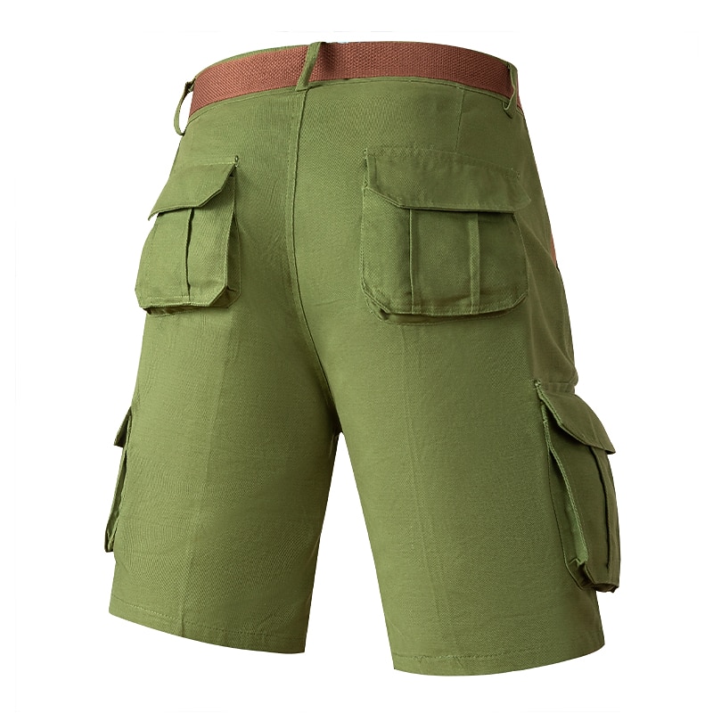 Men's Cargo Shorts Shorts Hiking Shorts Multi Pocket Plain Wearable Short Outdoor Daily 100% Cotton Designer Casual ArmyGreen Black4