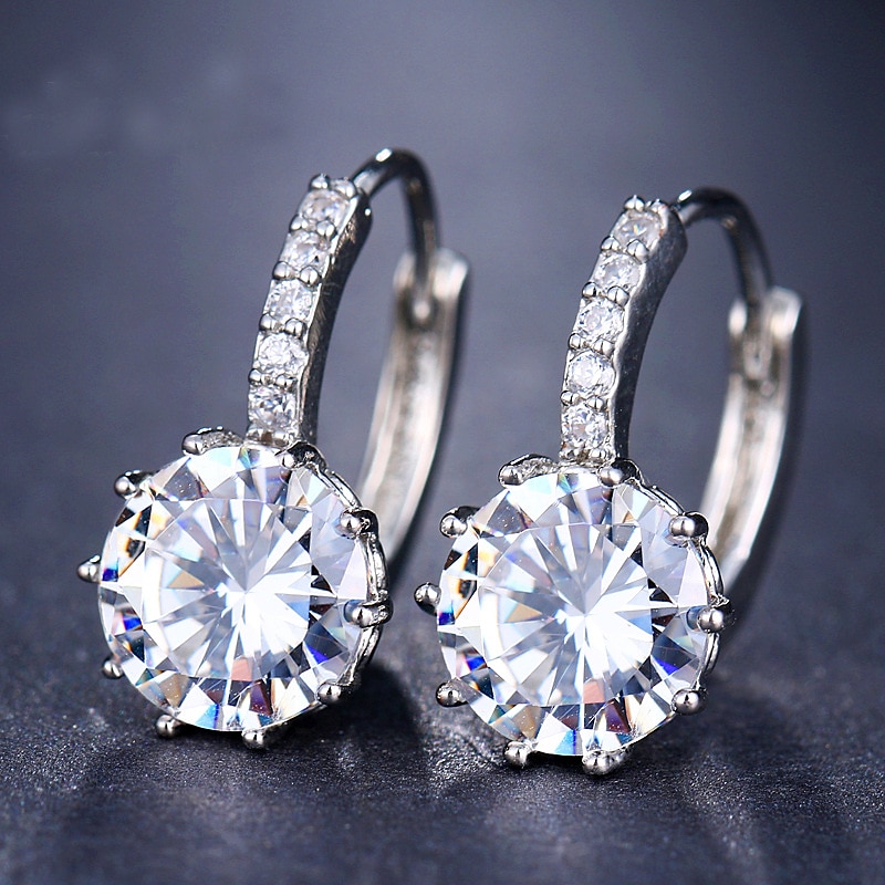 2pcs Stud Earrings Hoop Earrings For Women's Cubic Zirconia Citrine Wedding Party Casual Zircon Alloy Solitaire Round Cut Graduation 2025 - $5.49