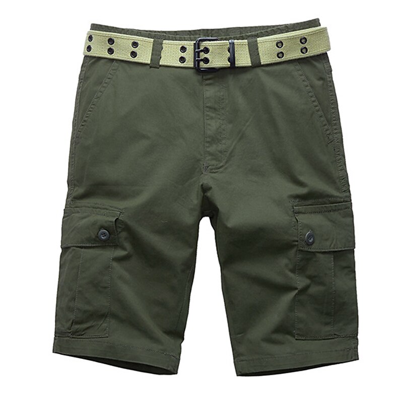 Men's Cargo Shorts Hiking Shorts Pocket Plain Comfort Breathable Outdoor Daily Going out Fashion Casual Black Army Green3