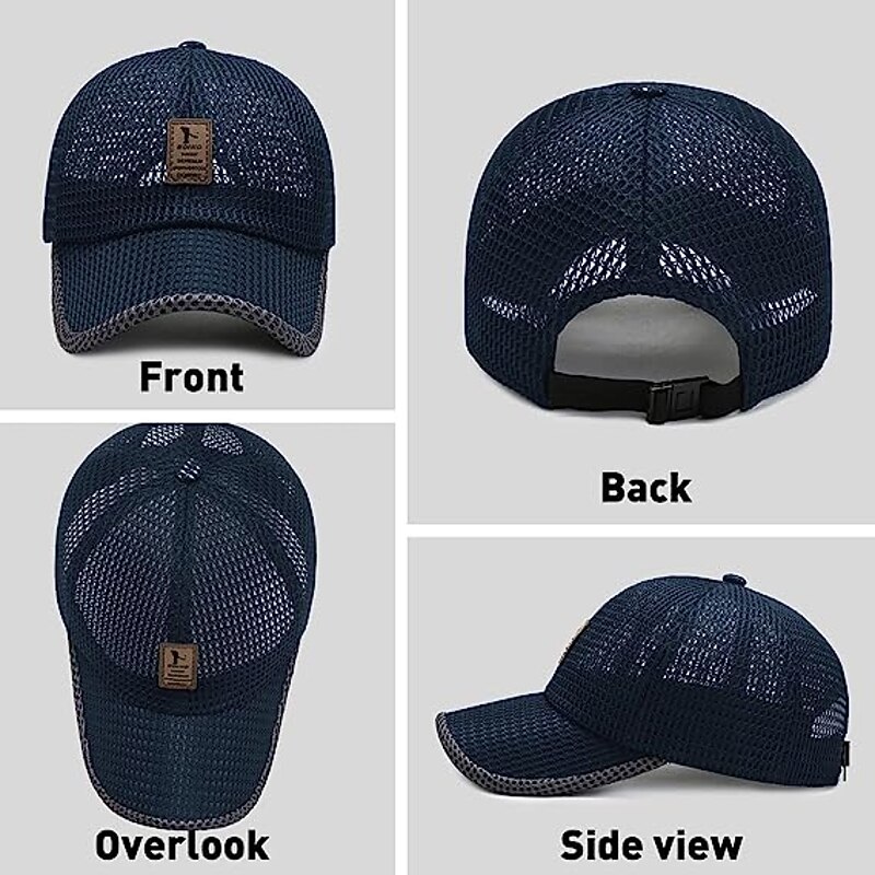 Men's Baseball Cap Unisex Trucker Hat Summer Breathable Full Mesh Hat Black Navy Blue Fitness Letter Ultraviolet Resistant Outdoor Sports4