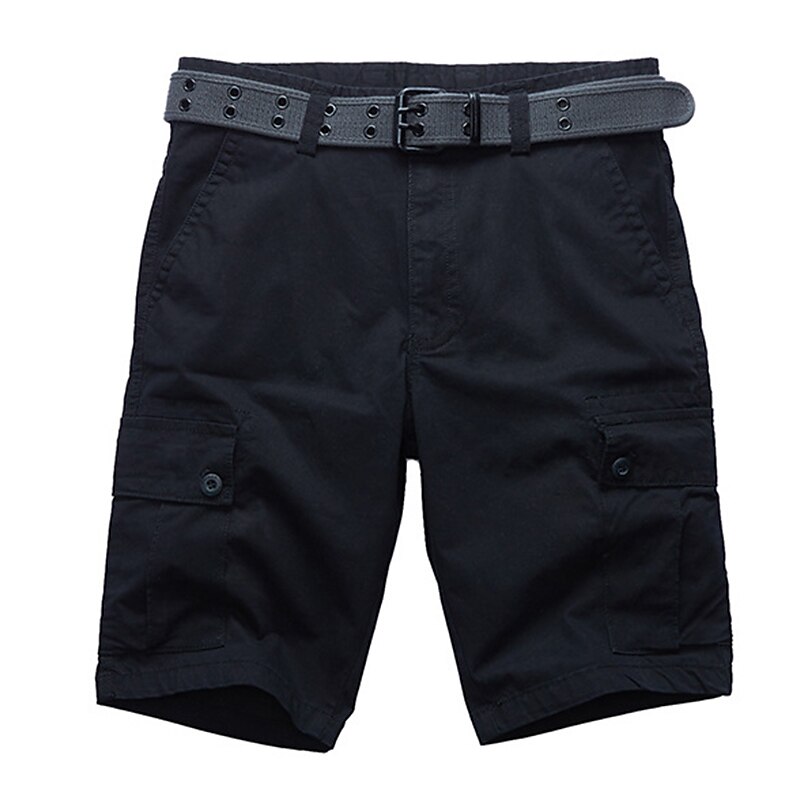 Men's Cargo Shorts Hiking Shorts Pocket Plain Comfort Breathable Outdoor Daily Going out Fashion Casual Black Army Green2