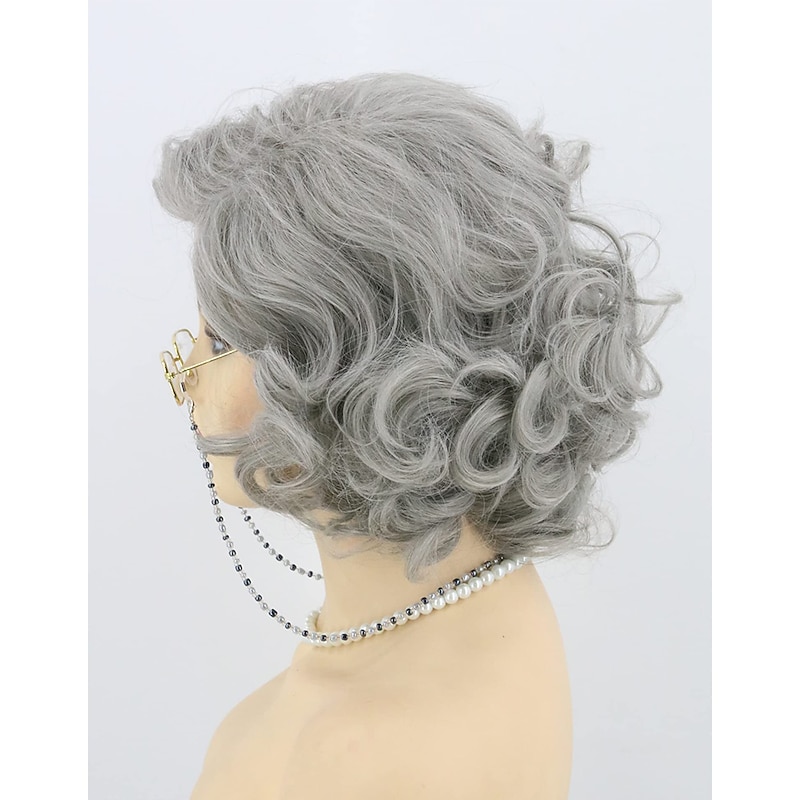 Old Lady Wig Grandma wig Cosplay Carnival Party Wigs2