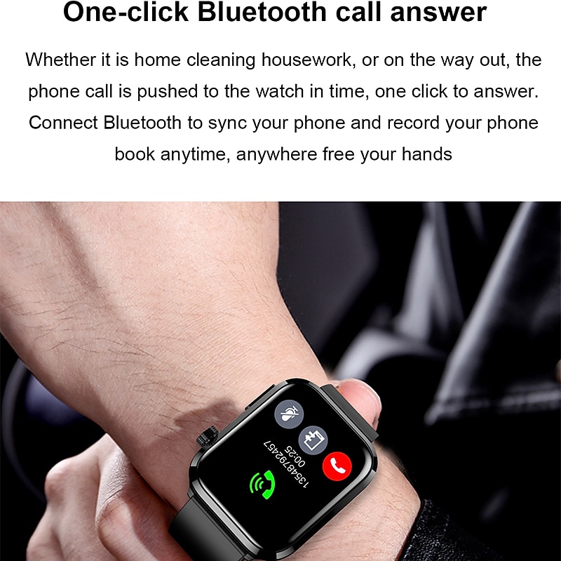 iMosi ET210 Smart Watch 1.91 inch Smartwatch Fitness Running Watch Bluetooth ECG+PPG Temperature Monitoring Pedometer Compatible with Android iOS Women Men Long Standby Hands-Free Calls Waterproof IP 7