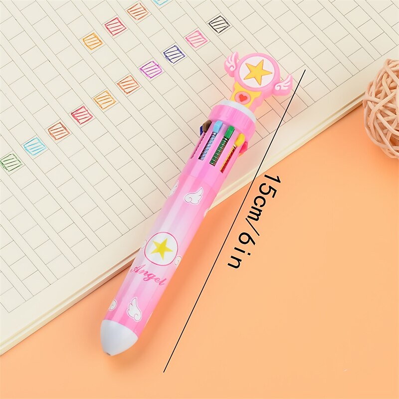 1pc Cute 10 Colors Transparent Shape Retractable Ball Pen Cute Animal Shuttle Pen Gift For Kids, Back to School Supplies2