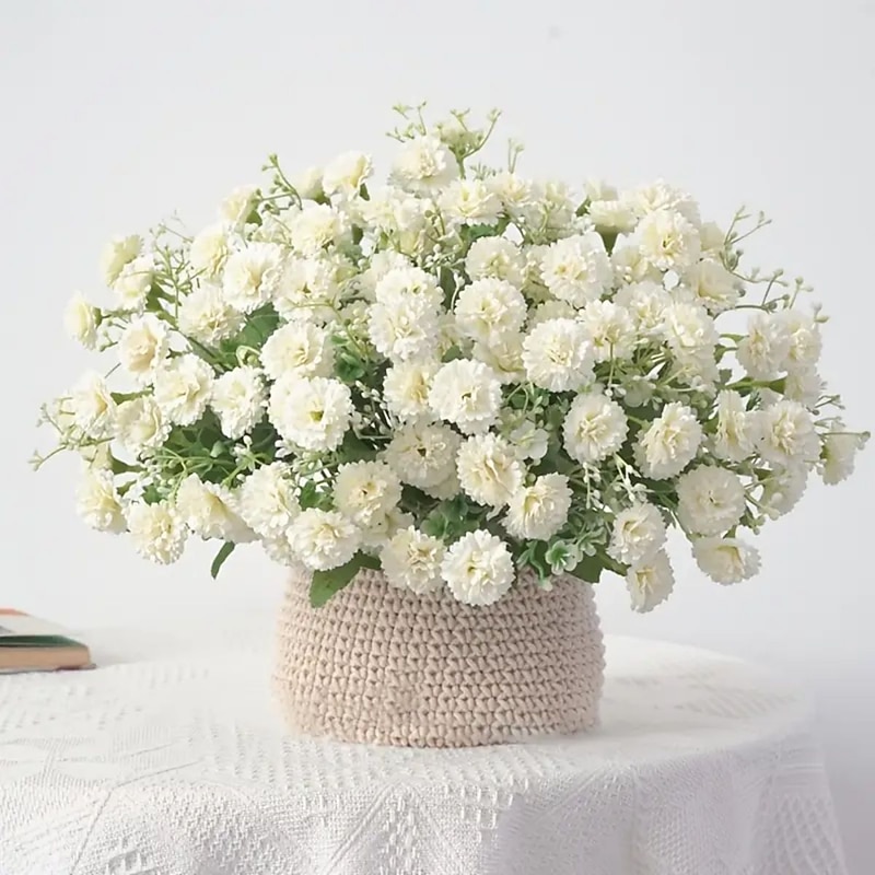 1pc 20 Heads Artificial Flowers Fake Hydrangeas For Home Furnishings4