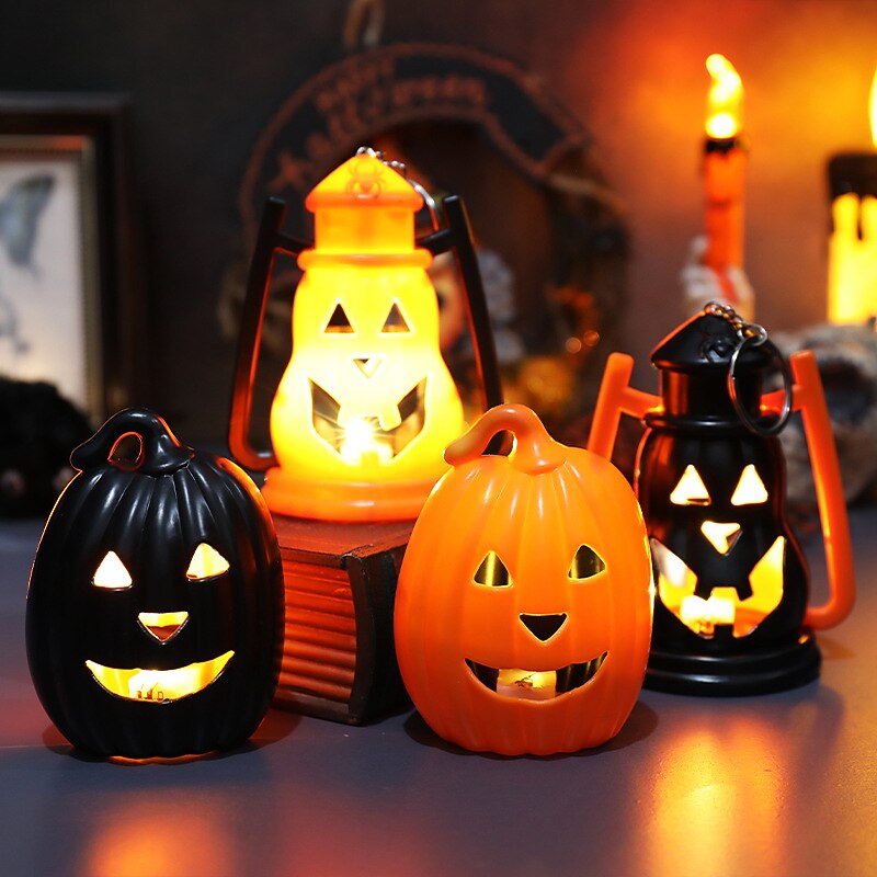 Halloween Decorations LED Pumpkin Lanterns Jack O Lantern Festival Night Lanterns Atmosphere Party Candle Lantern Terror Props Skeleton Props Decoration
