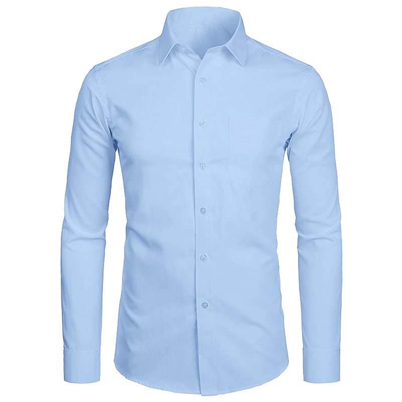 Men's Dress Shirt Waves Wedding Formal Evening Black White Yellow Red Long Sleeve Classic Collar All Seasons Clothing Apparel Buckle2