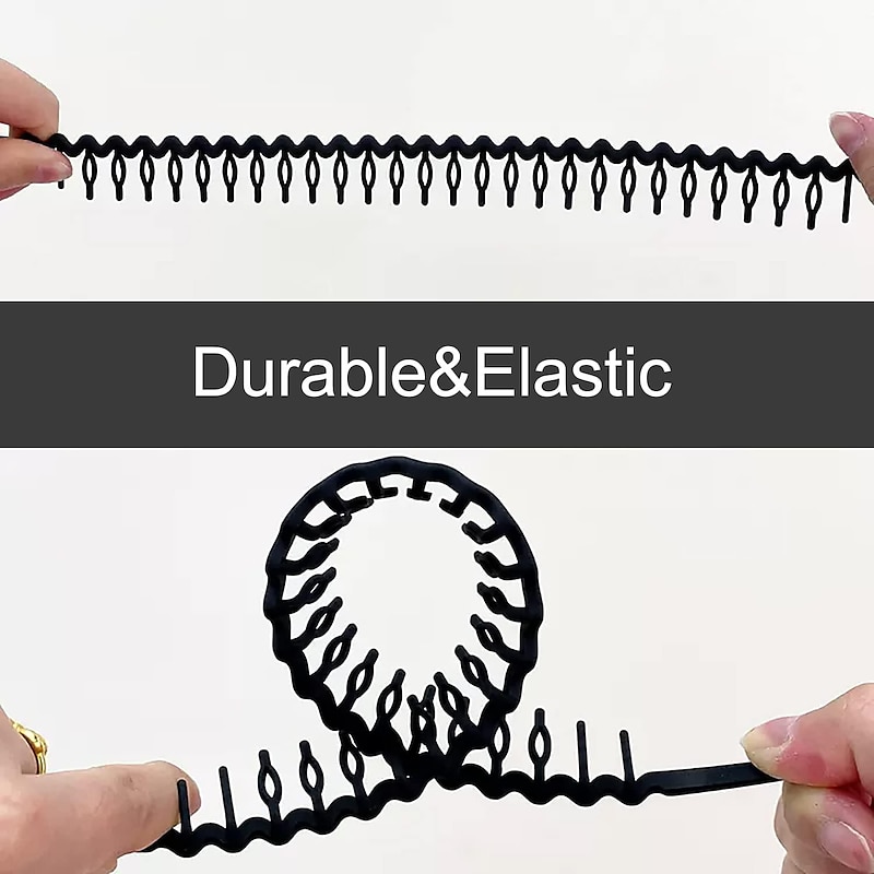 1PC  Non Slip Fashion Effortless Plastic Headbands with Teeth Comb Skinny Hair Bands for Women Men Teen Girls, Long Teeth Morandi4