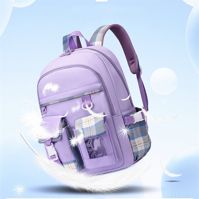 School Backpack Bookbag Multicolor for Student Girls Women Water Resistant Wear-Resistant Large Capacity Polyester Oxford Cloth School Bag Back Pack Satchel 12*5.9*17 inch, Back to School Gift2