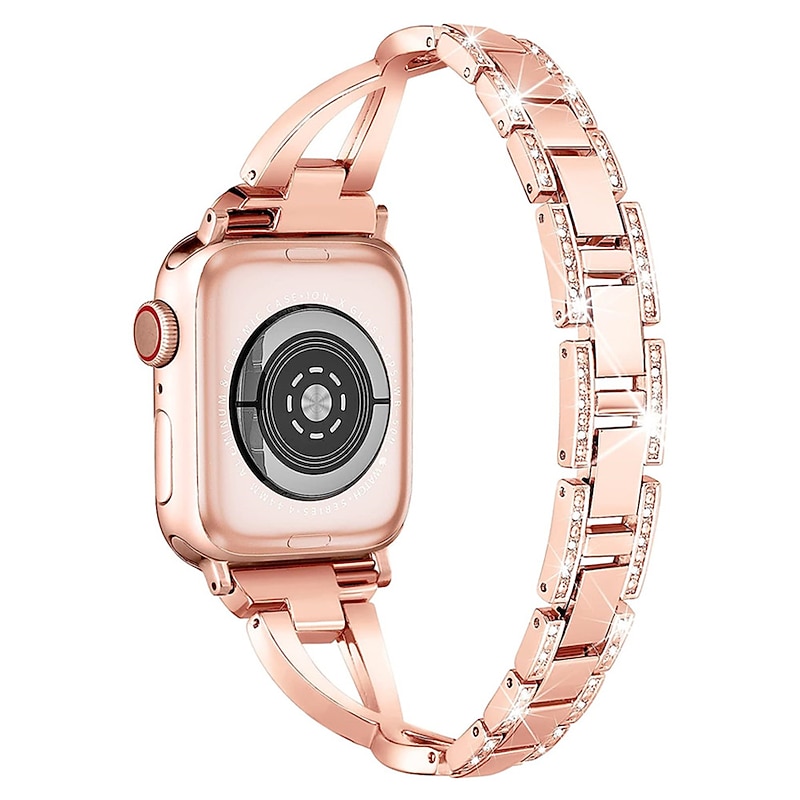 Jewelry Bracelet Compatible with Apple Watch band 38mm 40mm 41mm 42mm 44mm 45mm 49mm with Case Stainless Steel Strap Replacement Wristband for iwatch Series Ultra 8 7 SE 6 5 4 3 2 14